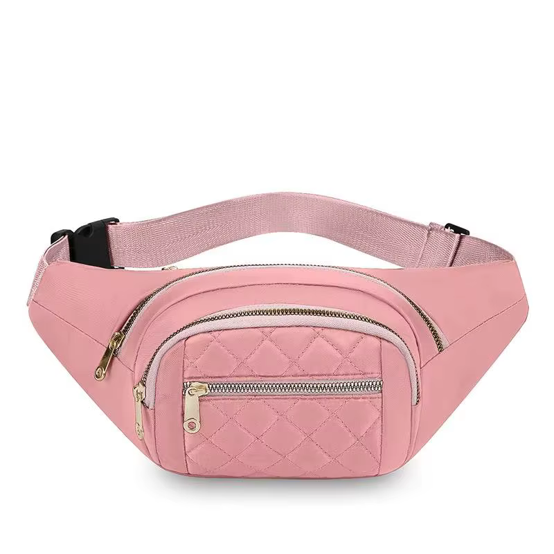 Sac banane en tissu Oxford de plusieurs couleurs, sangle réglable, plusieurs poches, design matelass