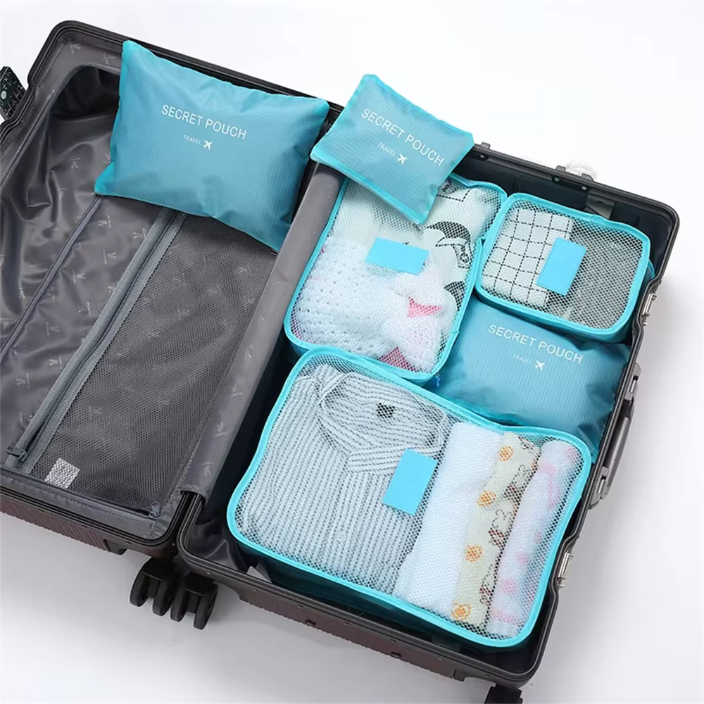 Ensemble de 6 Cubes d'emballage, sacs de rangement pour vêtements de voyage, organisateurs de bagage