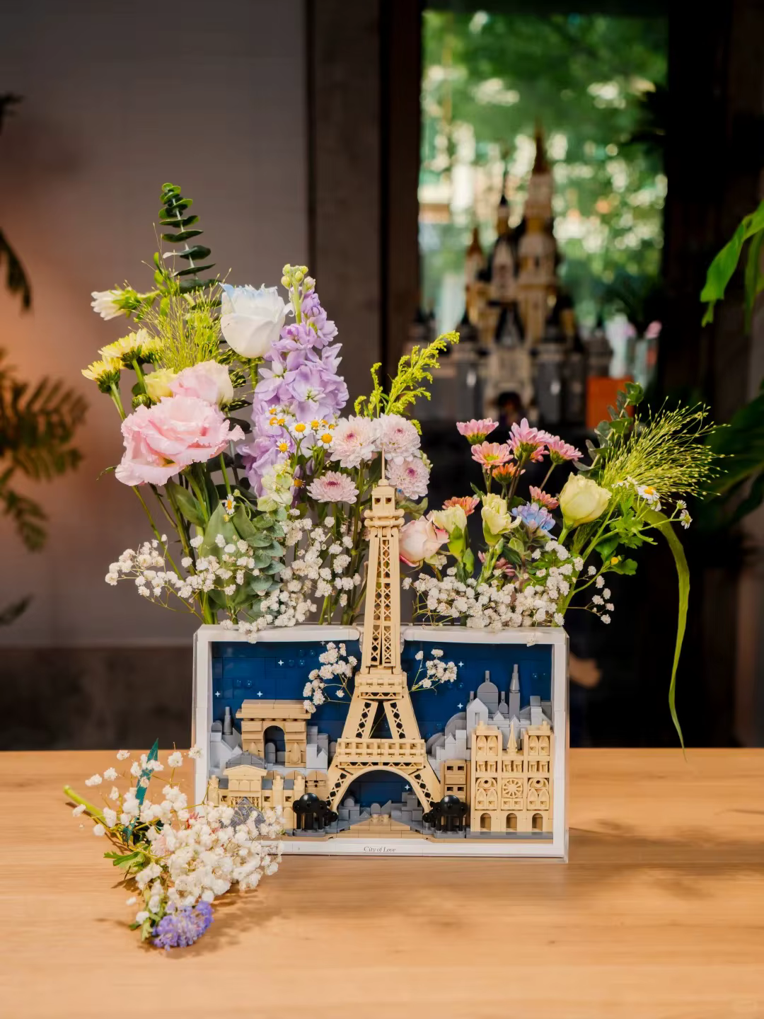 Nouveau 2026 Ensemble de décoration d'intérieur Souvenir Paris Ville d'amour, Modèle de puzzle en bl