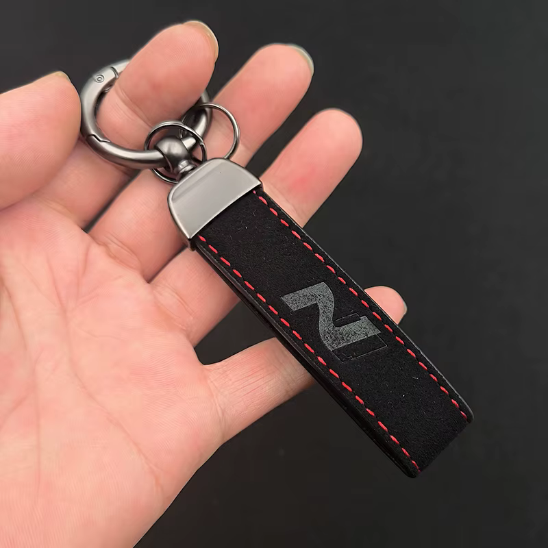 Porte-clés de luxe en cuir suédé pour femmes et hommes, accessoires pour clés de voiture