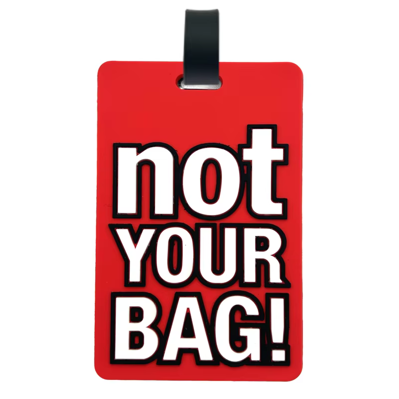 Étiquette de bagage en PVC pour sac de voyage, sac fourre-tout, avec porte-carte de visite et cache 