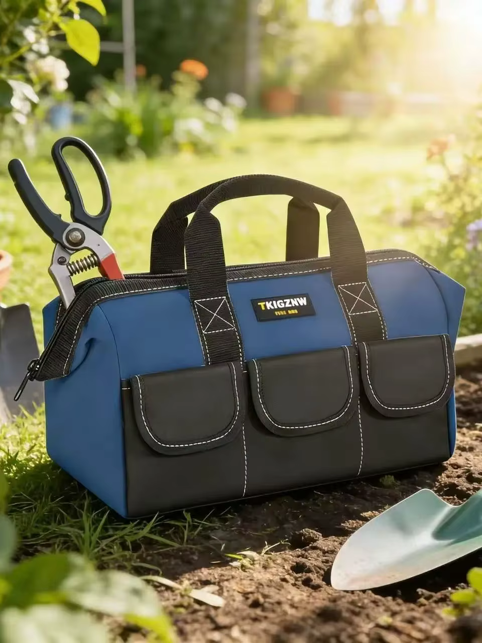 Sac de rangement pour outils bleu TKIGZNWB012-1 en polyester durable, ensemble compact pour réparati