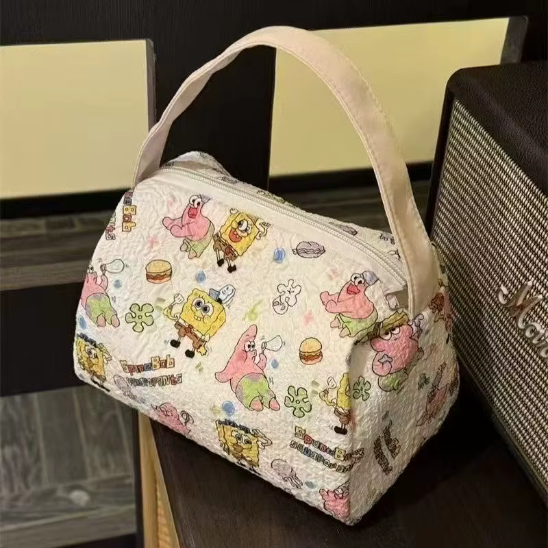 SpongeBob SquarePants Trousse de maquillage de grande capacité, rangement portable, articles de toil
