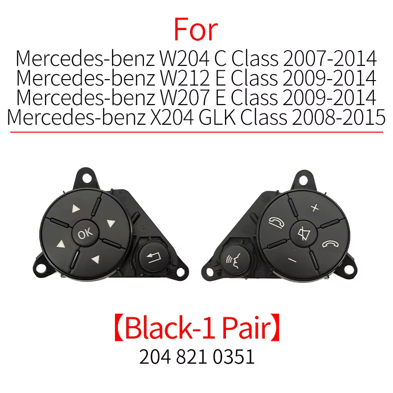 Ensemble de commutateurs de commande au volant de voiture, accessoire noir pour Mercedes Benz C GLK 