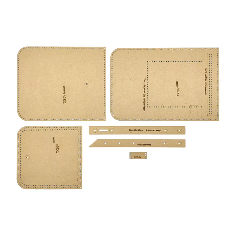 NUBECOM 6 pièces – Gabarit de couture en cuir fait main style vintage pour sac bandoulière, modèle e