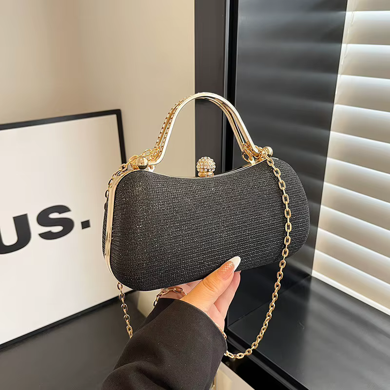 Sac de soirée à chaîne pour femme - Sac à bandoulière élégant, sac à main vintage, sacoche sous le b