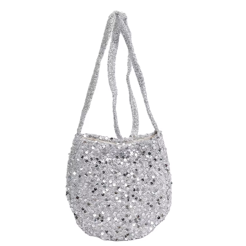 Sacs à main scintillants de grande capacité, matériaux mixtes, couleur unie, sacs polyvalents pour f