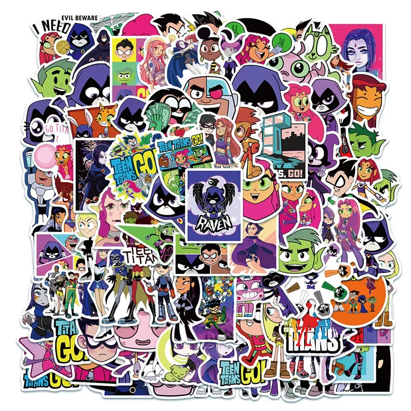 50 PCS Les Titans Adolescents Go! Dessin animé Graffiti valise bagages ordinateur portable téléphone