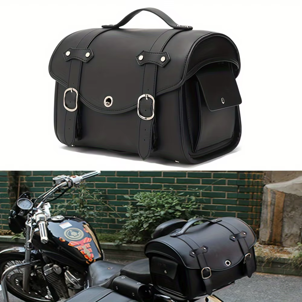 Sac de siège arrière noir universel pour moto, sac de bagage latéral étanche, fourre-tout décontract
