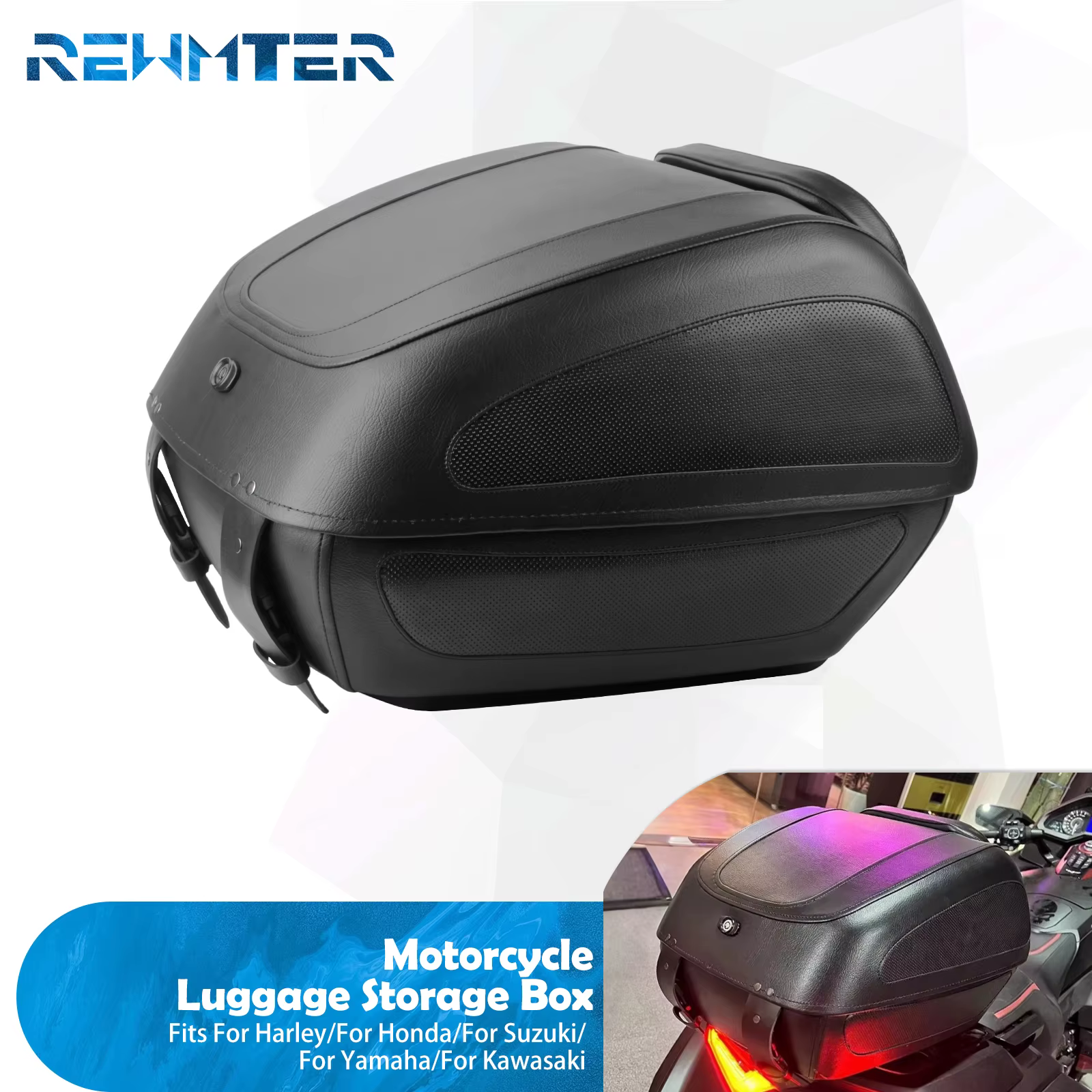 Sac de coffre de moto, sac de voyage arrière, boîte de rangement pour outils, boîte arrière pour Har