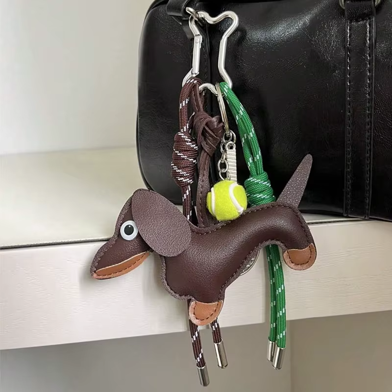 Teckel sac breloque porte-clés pendentif saucisse chien sac à main sac à main suspendu ornement pers
