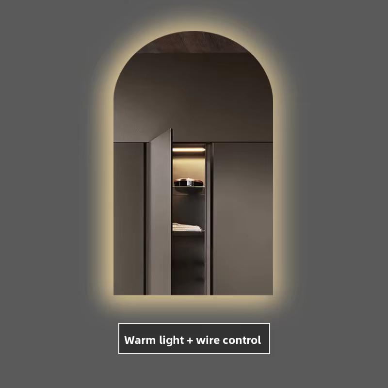Miroir de salle de bains intelligent en forme de U, arc de 15.5x27.5 pouces, lumière LED arrière lum