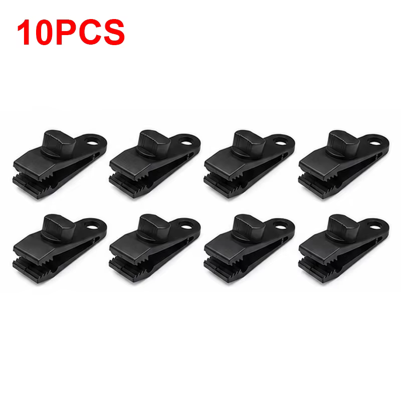 Clip de fixation en nylon pour bâche de tente avec bouton à vis noir, attache pour auvent et auvent 