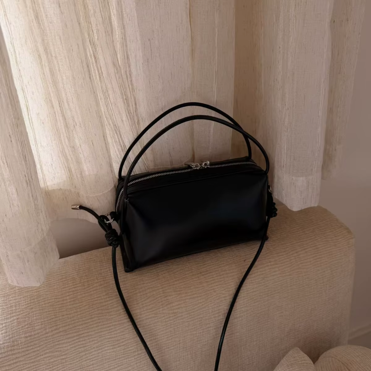 FIRMRANCH 2026 Nouvelle Collection Automne – Sac Carré Polyvalent en Cuir de Vachette Pleine Fleur d