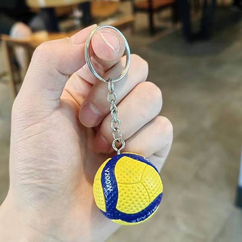 Porte-clés de volley-ball pour sac, accessoire de voiture, cadeau de sport pour joueurs, breloque de