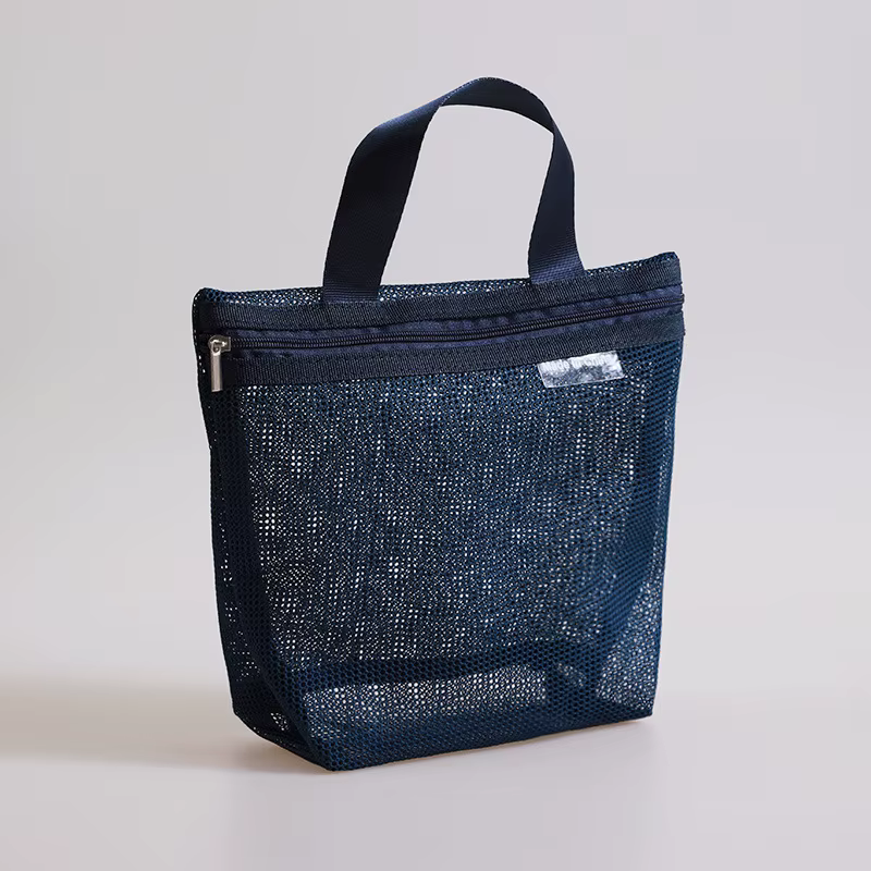 HOMEFISH Sacs de rangement en maille pour maquillage et articles de toilette, sacs à main portables 
