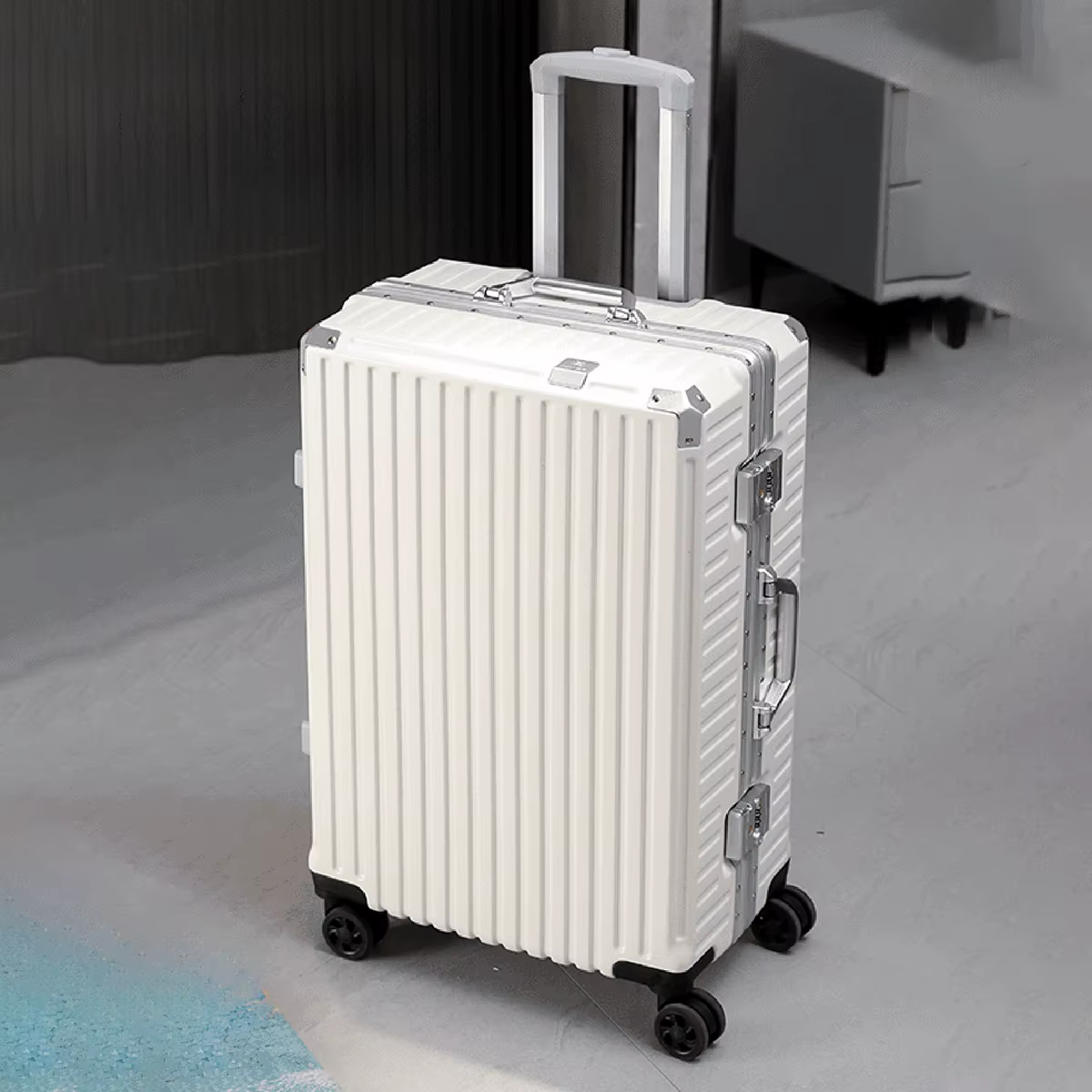 Valise à roulettes 20 24 26 28 pouces avec cadre en aluminium, valise de voyage USB à roulettes, ser