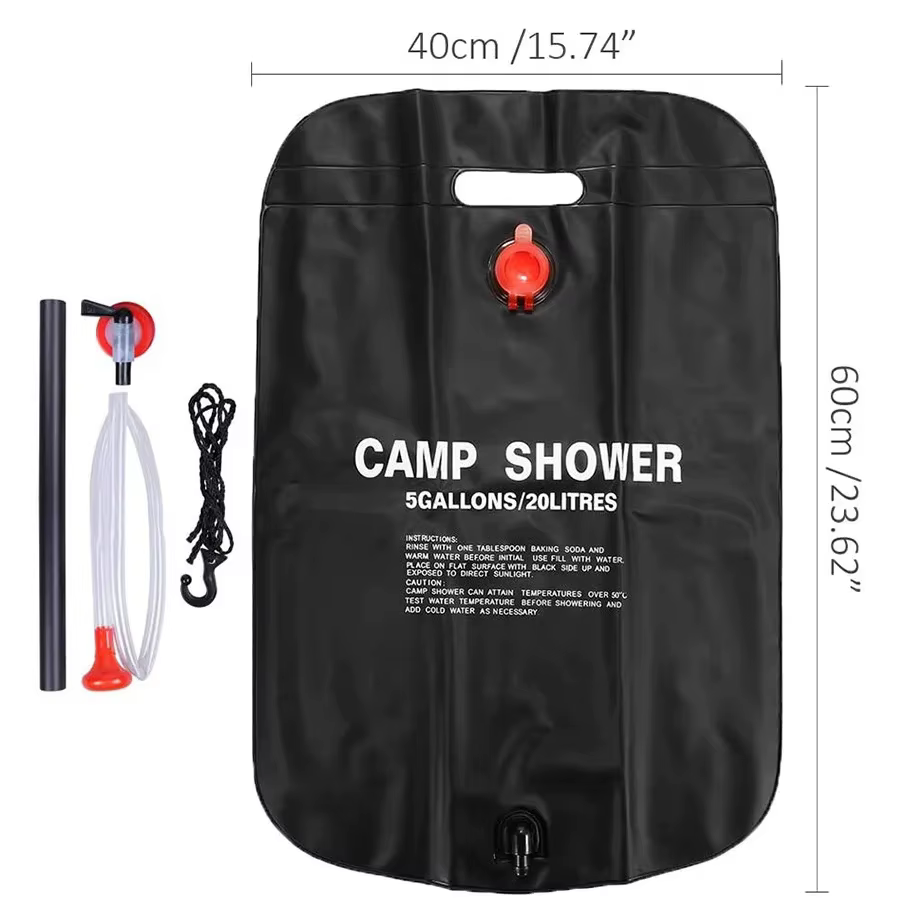 Sac de douche solaire pliable 20/40l, sac d'eau de bain en plein air, Camping soleil, sacs de douche