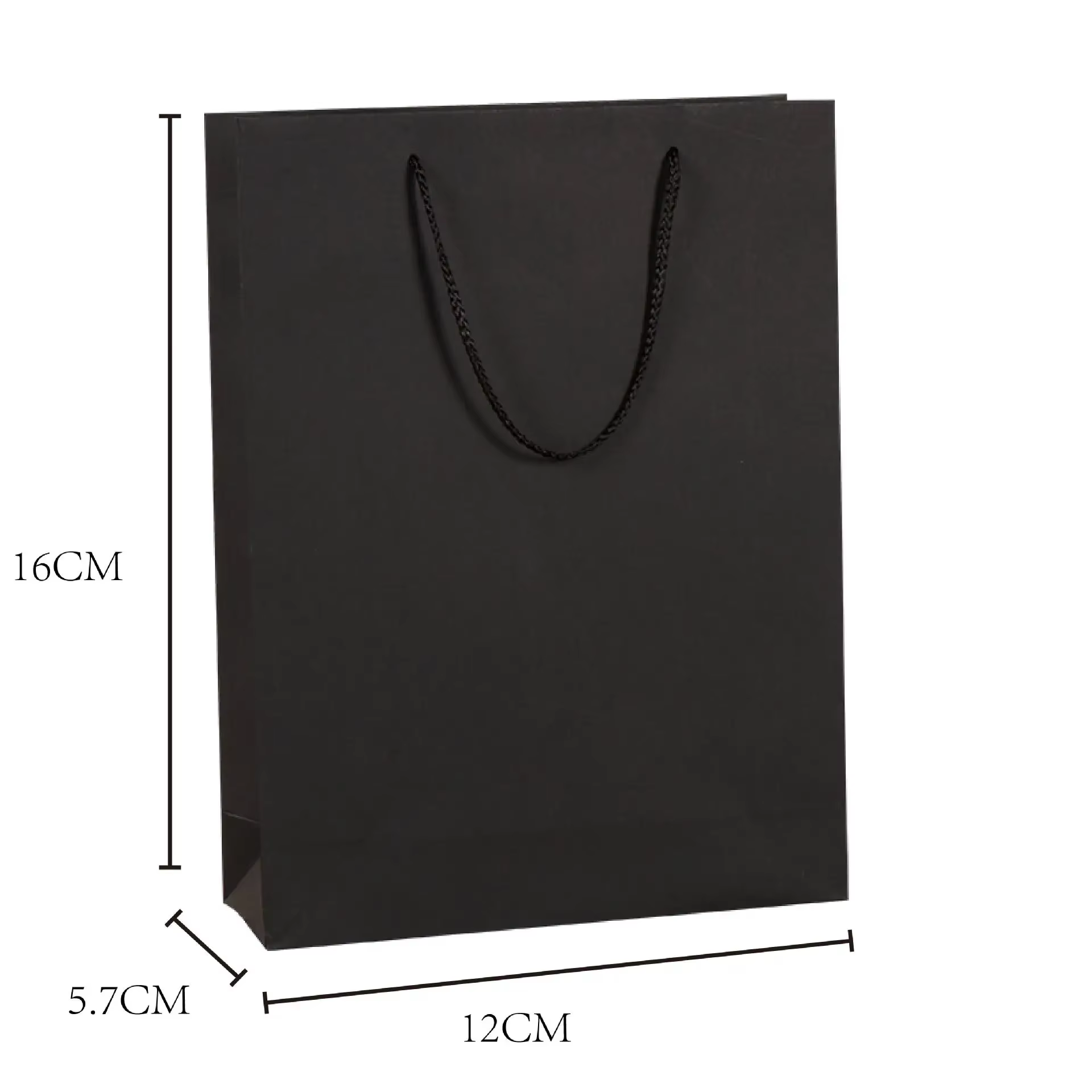 Sac cadeau en papier noir Simple de haute qualité, sacs à bonbons en papier Kraft avec poignée, sacs