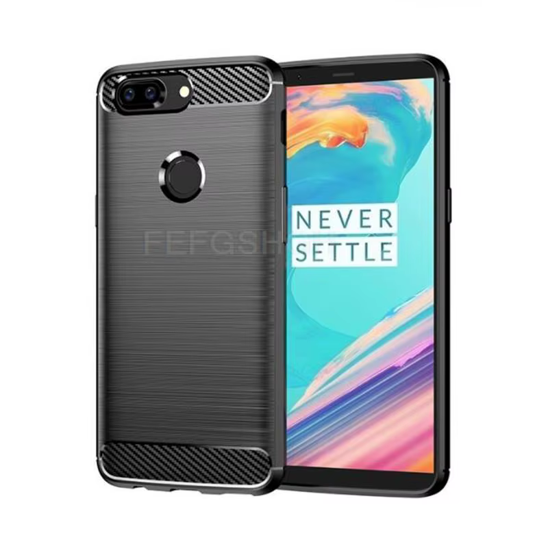 Étui de protection souple brossé en Fiber de carbone pour OnePlus 1 + 6T 6 5 5T 7 Pro, support d'ann