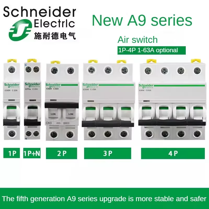 Disjoncteur miniature Schneider MCB iC65N C pour usage domestique 1/2/3/4P 2/3/4/6/10/16/20/25/32/40