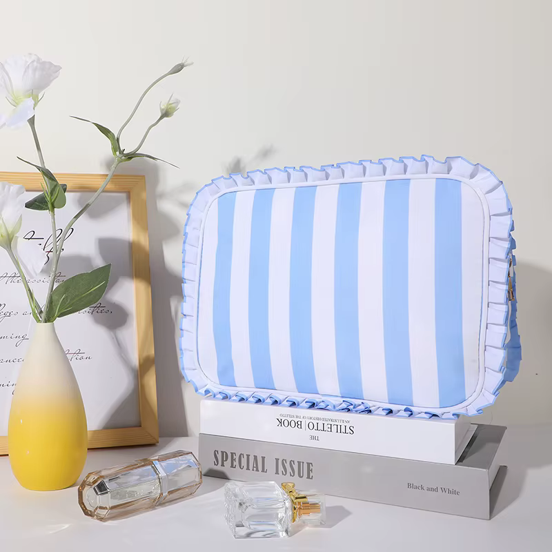 Sac à cosmétiques à volants, pochette de voyage en Nylon pour maquillage pour femmes et filles, gran