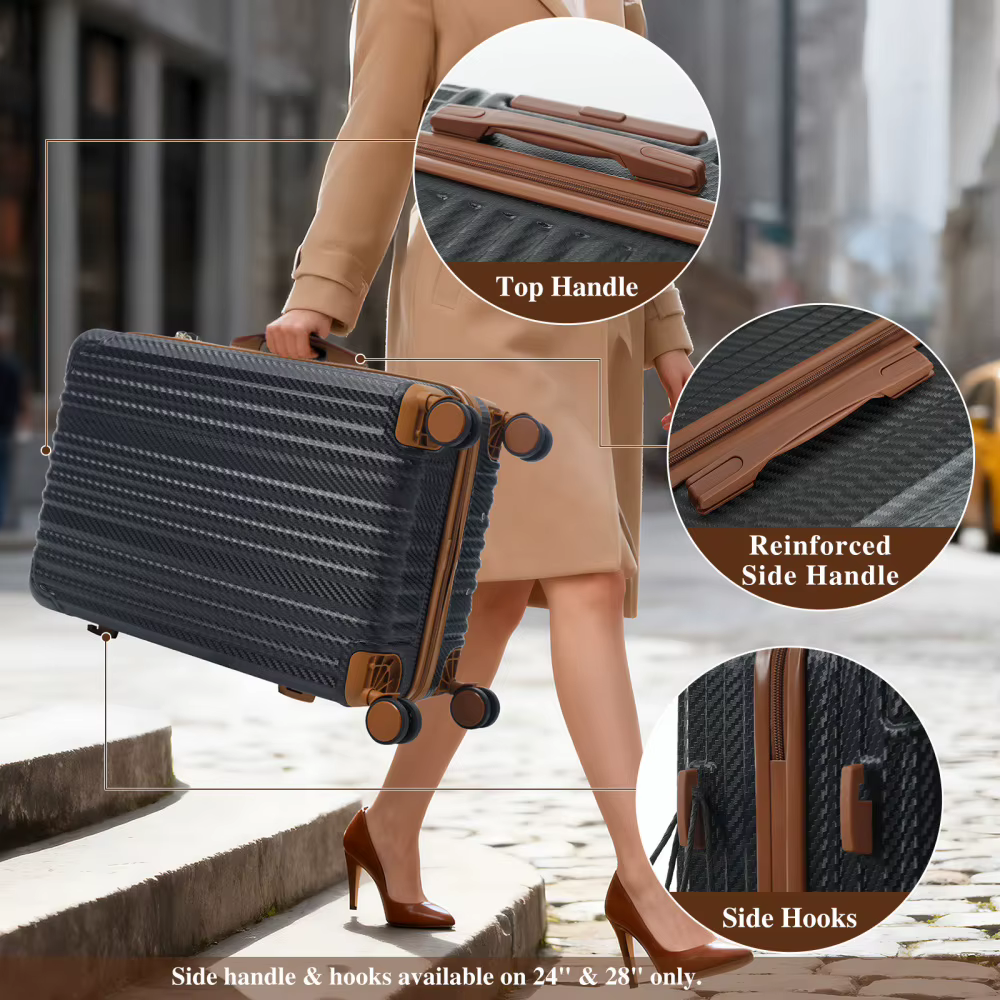Ensemble de bagages rigides en ABS 6 pièces, valises durables avec roulettes pivotantes, serrure TSA