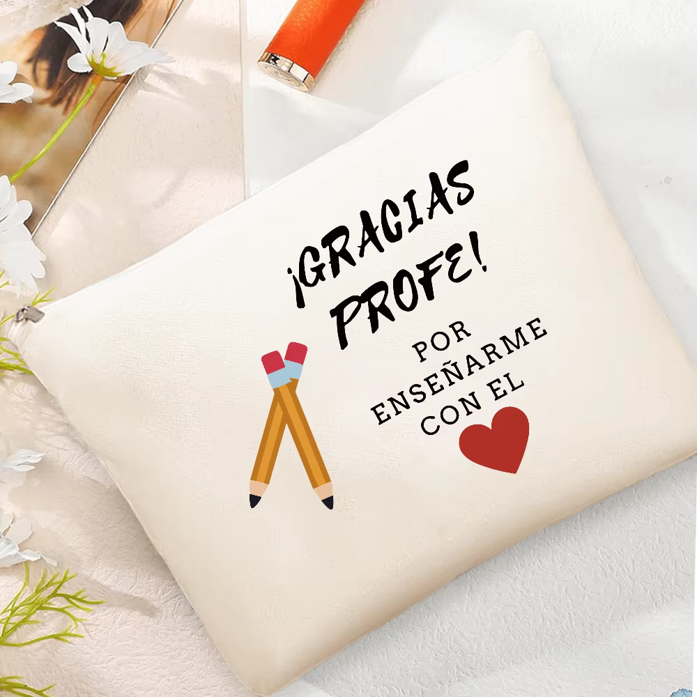 Trousse de maquillage pour la Journée des enseignants d'espagnol, solution de rangement de voyage él