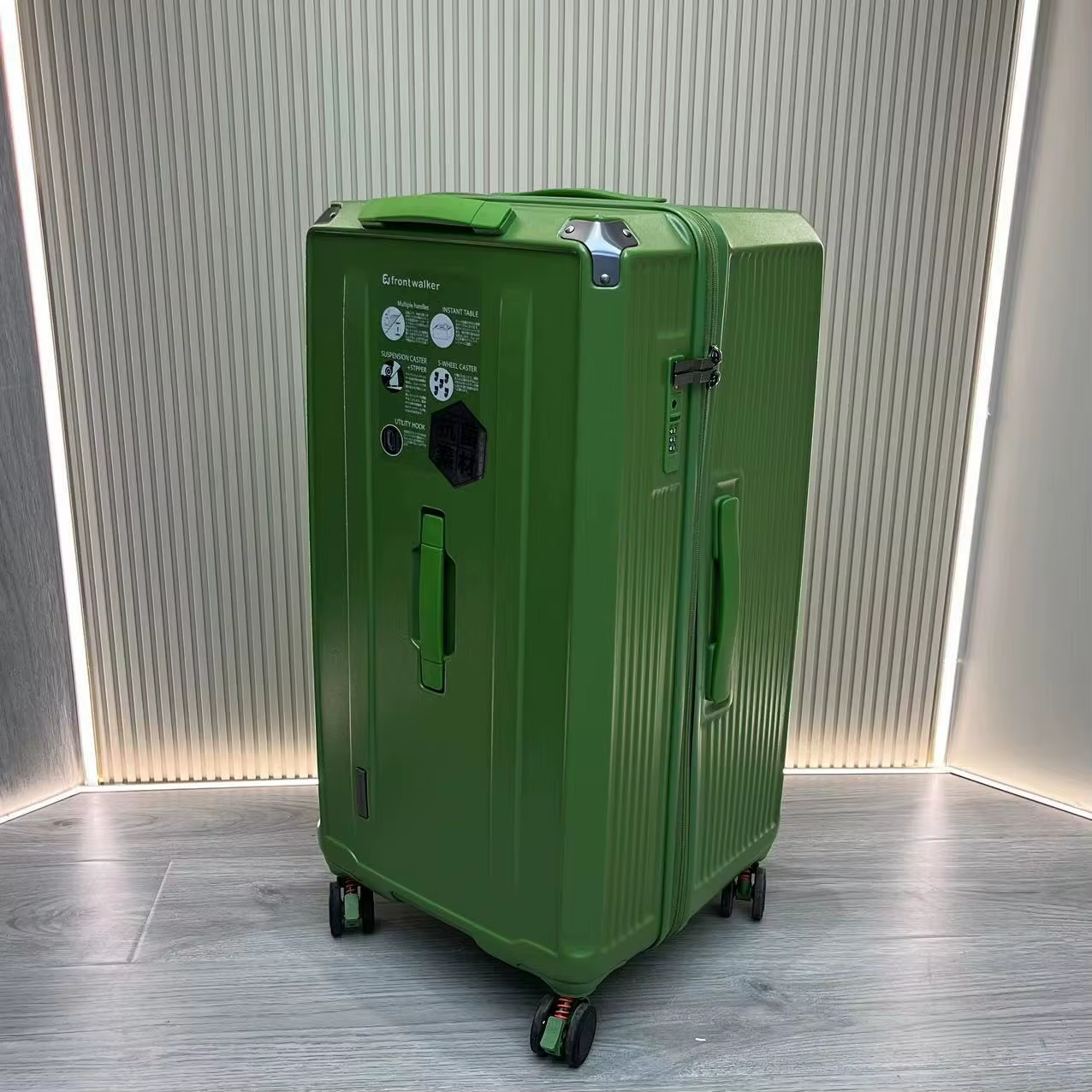 Valise de grande taille avec cinq roues et frein, bagage cabine en PC de 30 pouces, valise de voyage