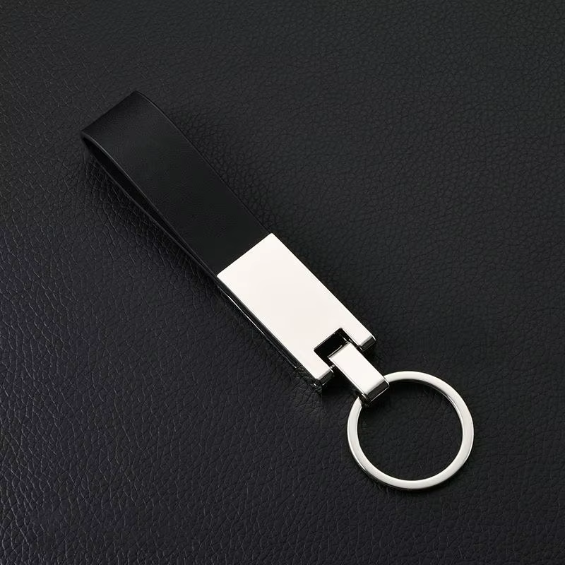 Porte-clés en métal et cuir personnalisé, motif sur mesure, durable, accessoire de voiture, souvenir