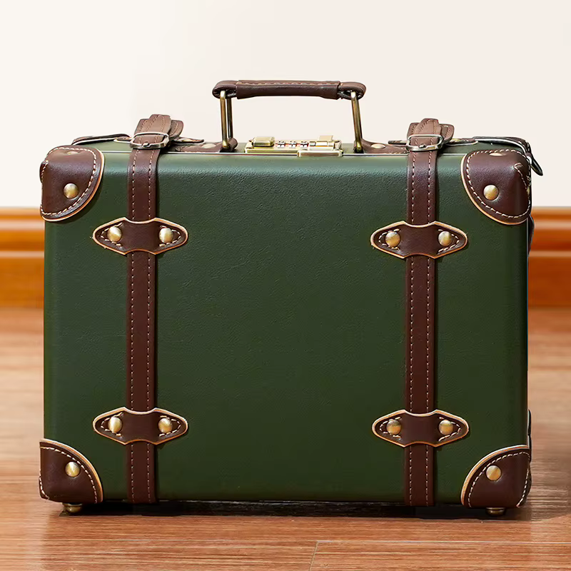 Bagage à main rétro 16 pouces 20 × 30 × 40 valises de voyage à cadre en aluminium valise à mot de pa