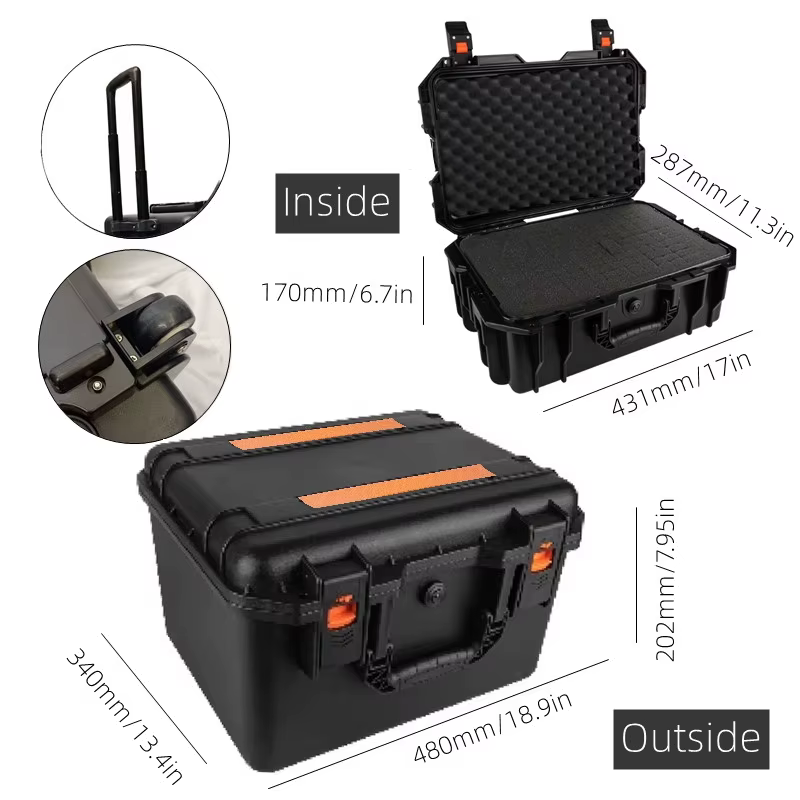 Valise à roulettes grande capacité, boîte à outils professionnelle, étanche, antichoc, boîte à outil