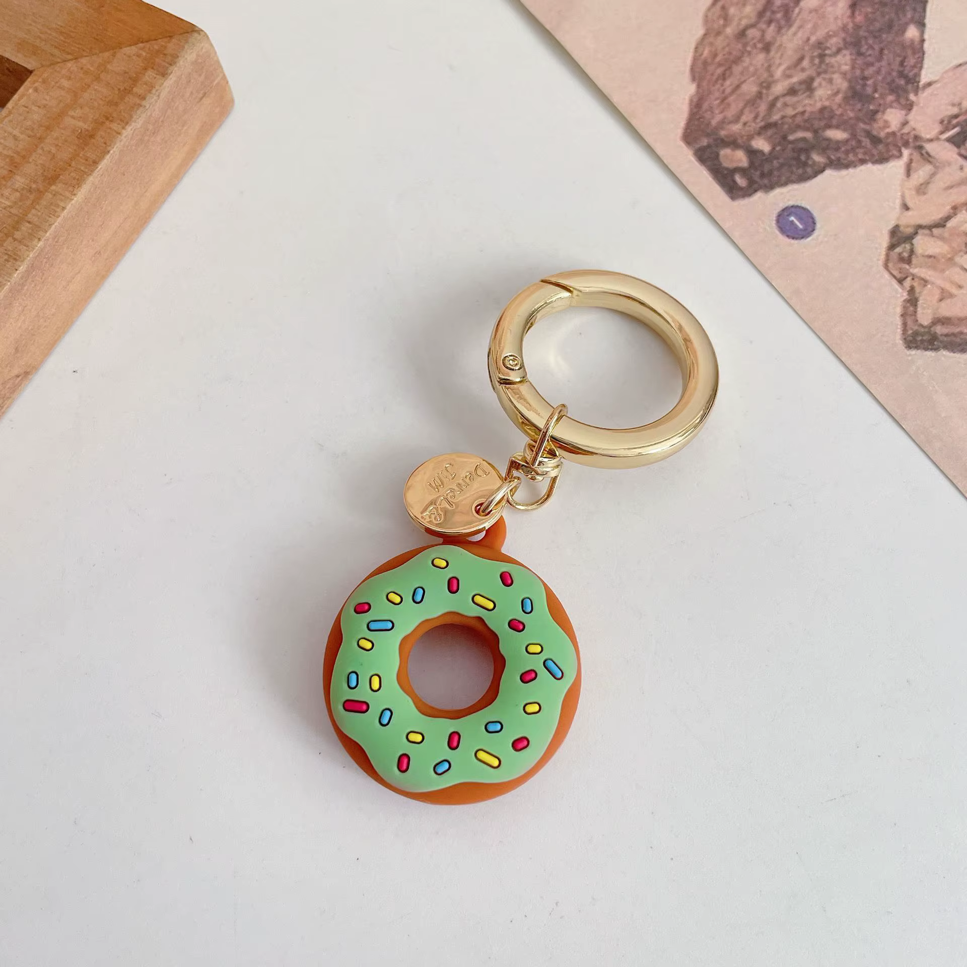 Support AirTag - Étui en forme de donut pour AirTags avec sangle robuste - Porte-clés protecteur pou