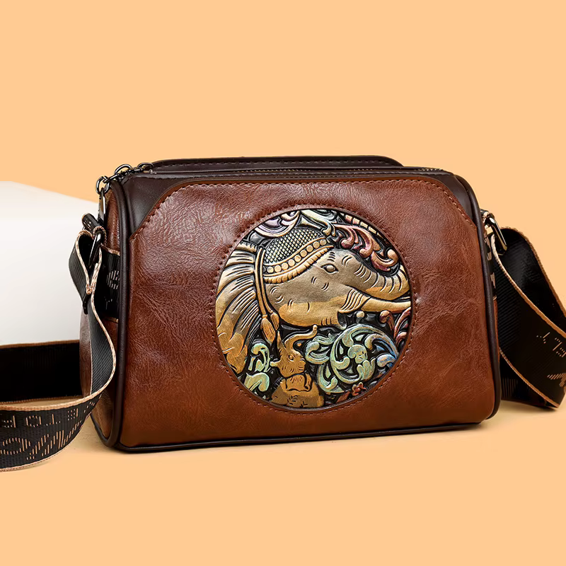 sac de luxe femme sacs bandoulière à imprimé animal sacs carré MOODS-Sacs à bandoulière de style vin