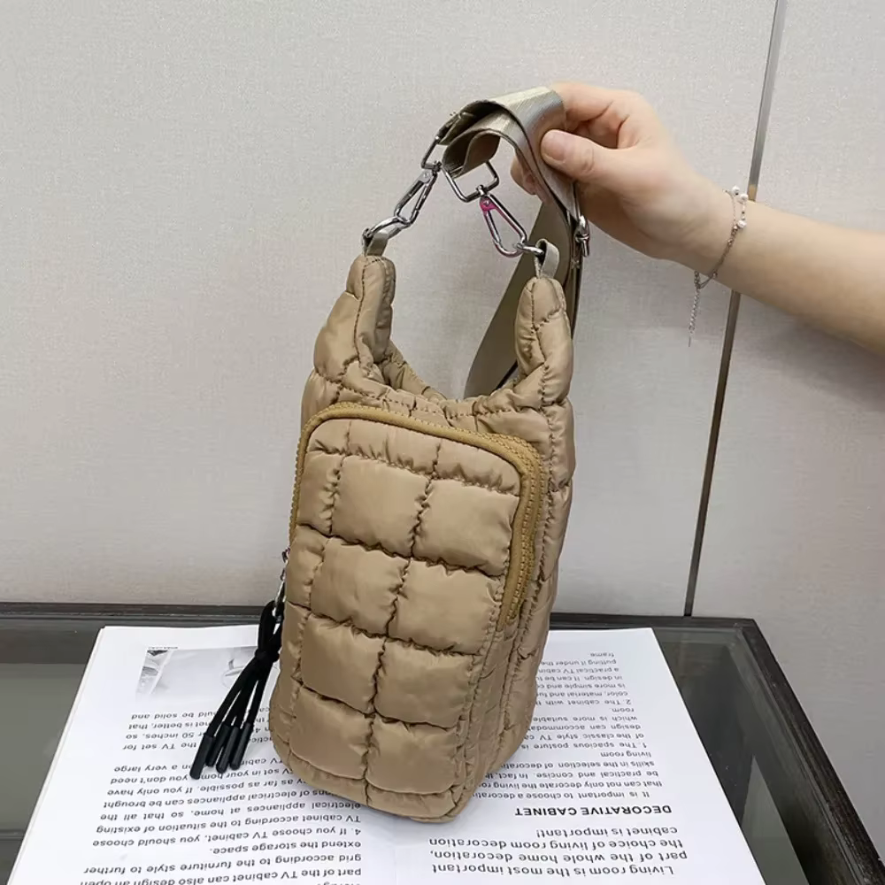 Sac isotherme matelassé élégant pour bouteille d'eau, sac de transport grande capacité résistant à l