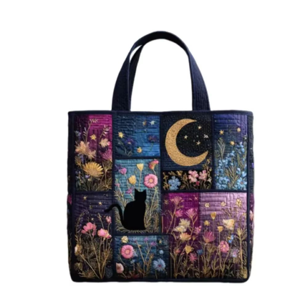 Sac fourre-tout matelassé vintage à motifs imprimés en 3D, sac à bandoulière de grande capacité, sac