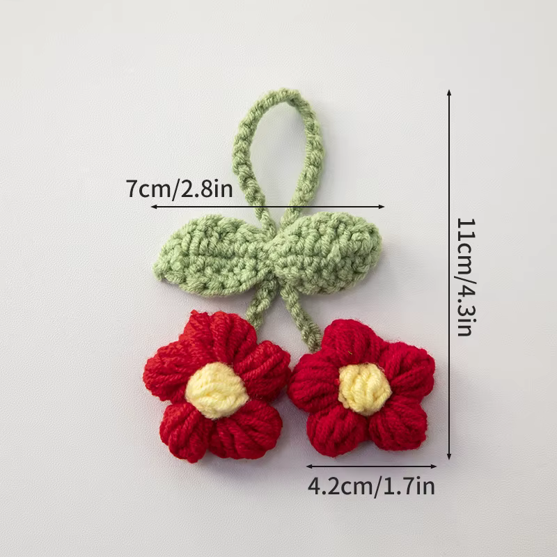 Crochet fleur porte-clés Lily orchidée pendentifs fini tricoté à la main fleur voiture décor sac pen