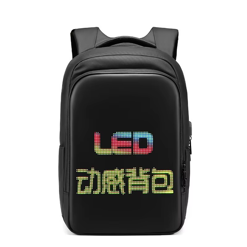 LED affichage sac à dos voyage d'affaires 15.6 pouces sac à dos pour ordinateur portable hommes bric