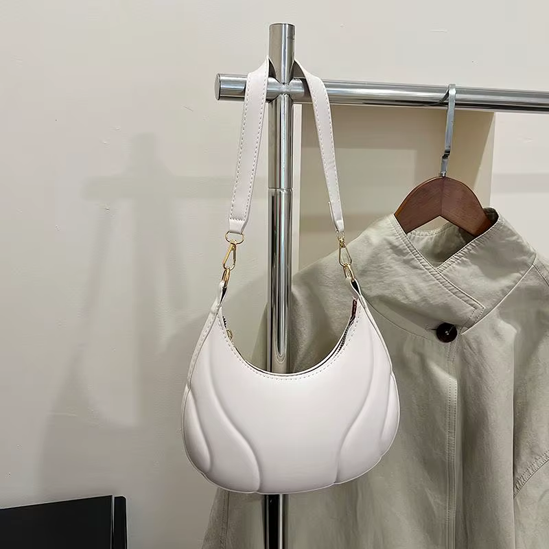 Sacs demi-lune unis pour femmes, sacs à bandoulière décontractés et tendance pour le quotidien, sacs