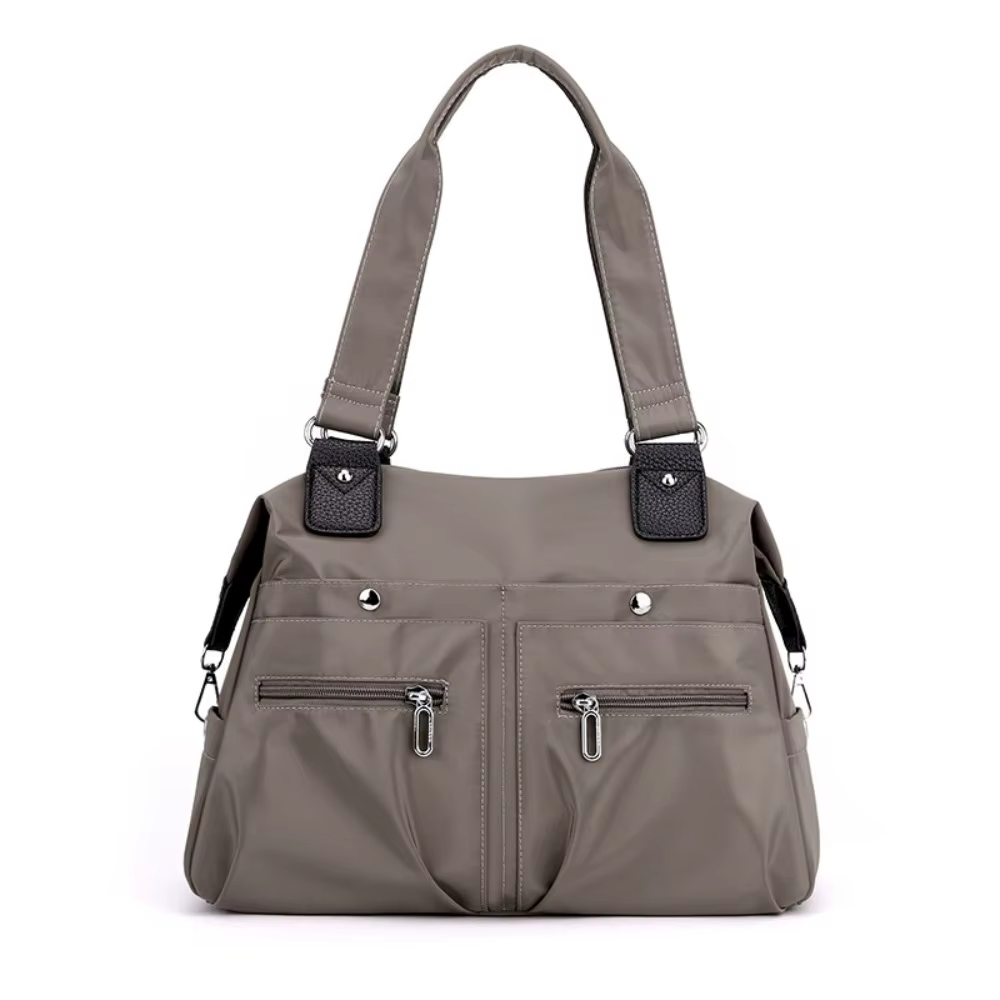 Sac à bandoulière mignon en nylon, multi-poches, léger, décontracté, couleur unie, grande capacité, 
