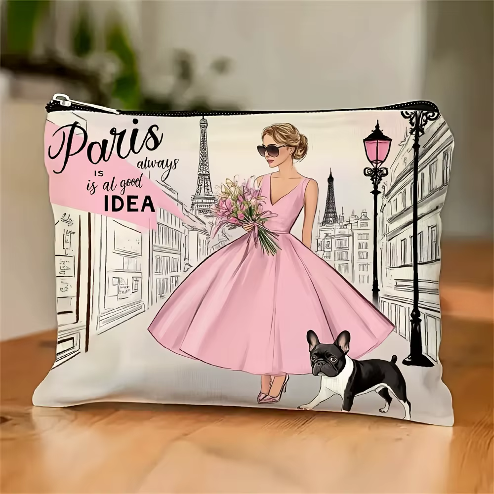 Un sac à cosmétiques imprimé Paris Idea – pochette multifonctionnelle à fermeture éclair, sac de ran