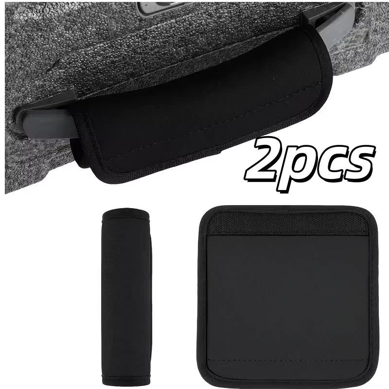 2 housses noires pour poignées de bagages – Protections douces et confortables pour valises, bagages
