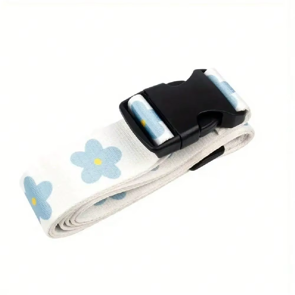 Sangle de bagage réglable à imprimé floral, sangle à boucle en plastique pour bagages de voyage, fer