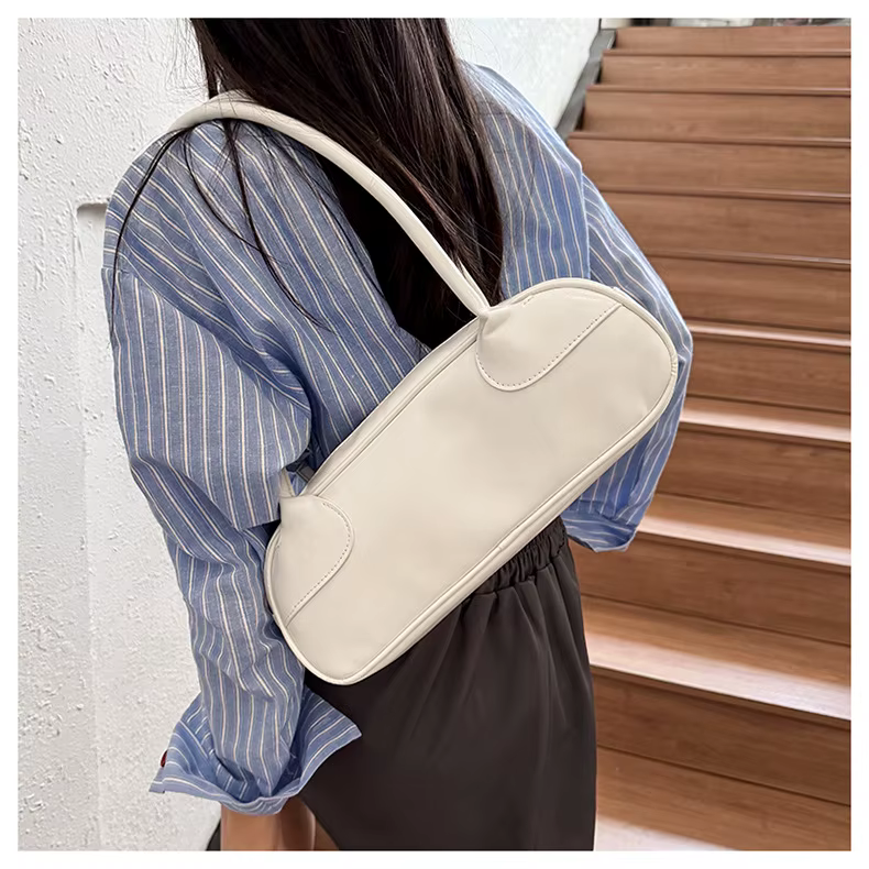 Sac en cuir à la mode pour femmes, sac à main de grande capacité, sac à pain français, sac à bandoul