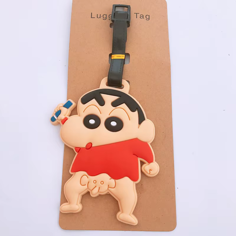 Crayon Shin-chan étiquettes de bagages valise ID adresse porte-nom dessin animé silicone bagages emb