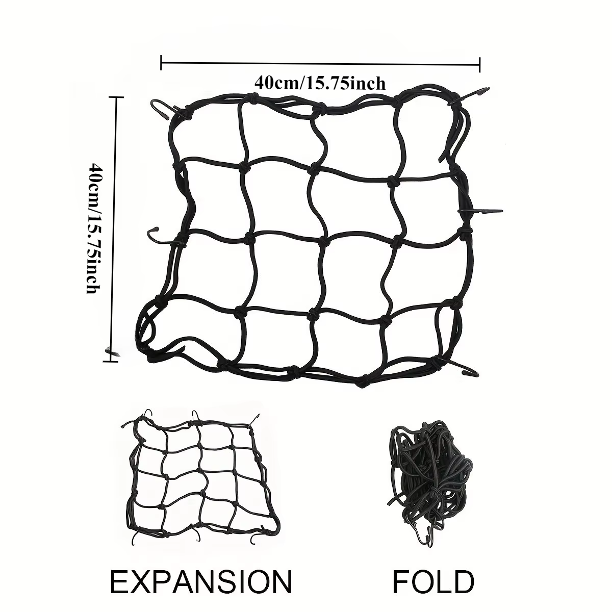 Filet de chargement tout-terrain robuste - Élastique et extensible pour porte-bagages sécurisé, orga