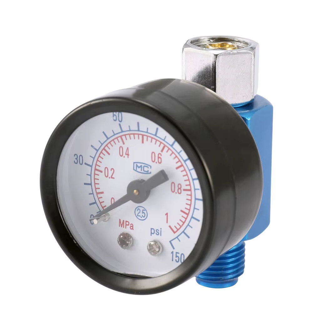 Manomètre de régulation d'air pour pistolet de pulvérisation + filtre séparateur d'eau en ligne + ad