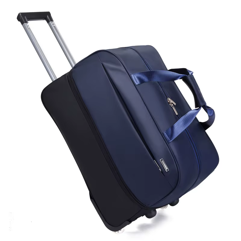 Valise de Voyage à Roulettes de Grande Capacité, Bagage à Roulettes Imperméable en Tissu Oxford, à D
