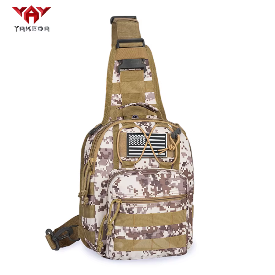 YAKEDA Sac à bandoulière extérieur multifonctionnel, sac de poitrine de voyage décontracté, sac à ba