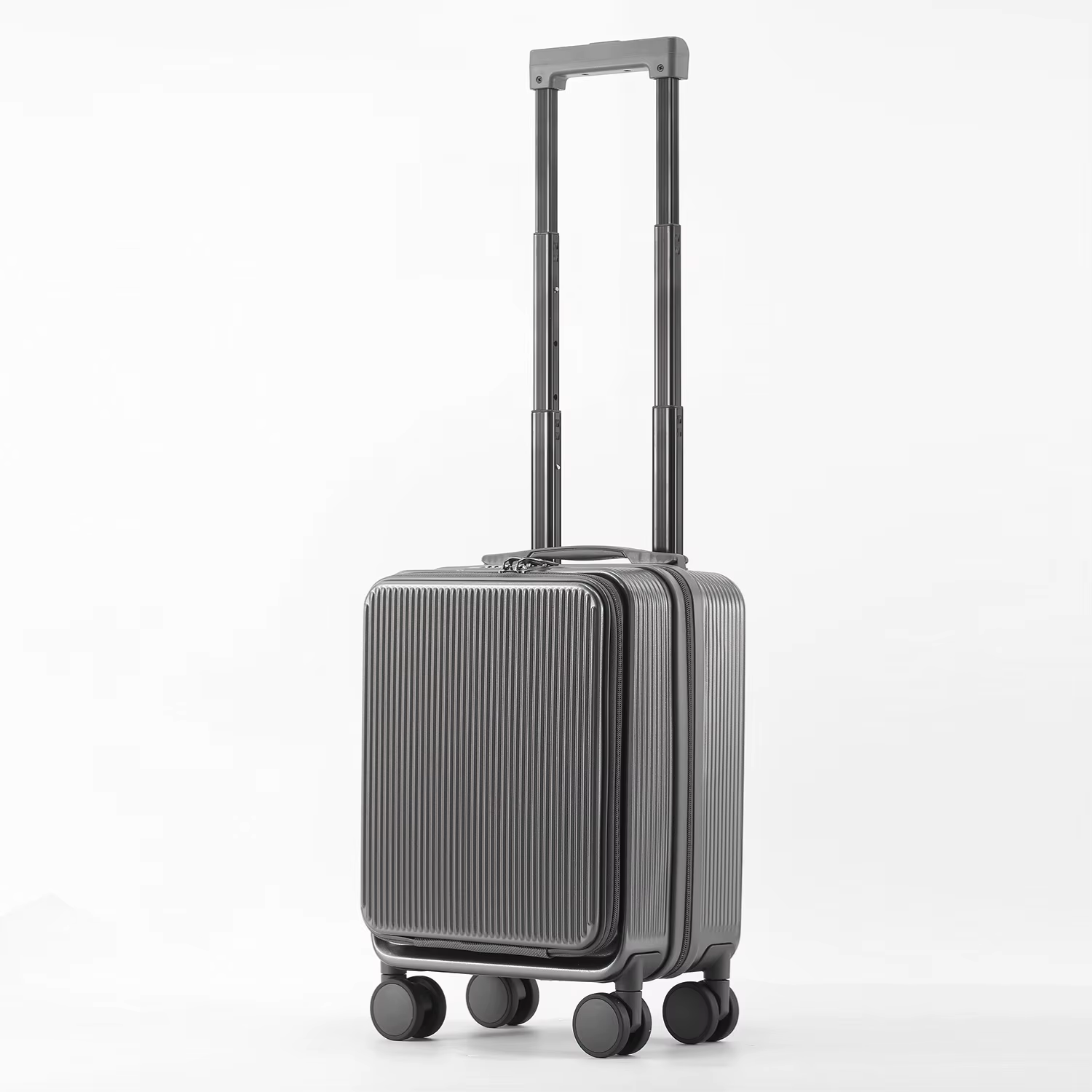 Bagage à main extensible de 16 pouces, valise à ouverture frontale, grand compartiment profond, orga